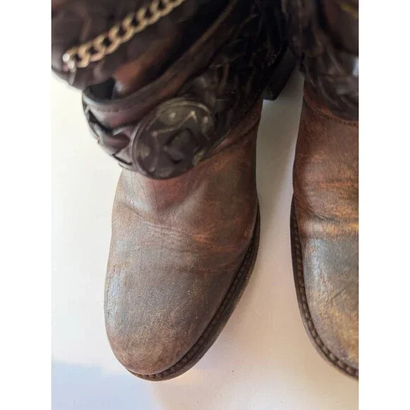Freebird By Steven FB-Drove Brown Leather Cowboy Boots Womens Sz 9 - Picture 15 of 16